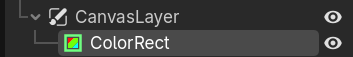 CanvasLayer >ColorRect node tree